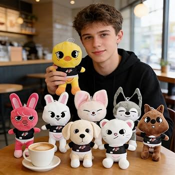 WDKXCN Skzoo Plush, Pack of 8 Good Cuddly Toy, Super Soft Stray